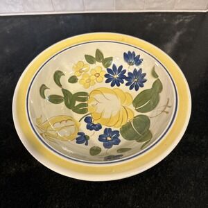 VTG Red Wing Pottery Bowl Brittany Pattern Yellow, Blue & Green 1941-1945